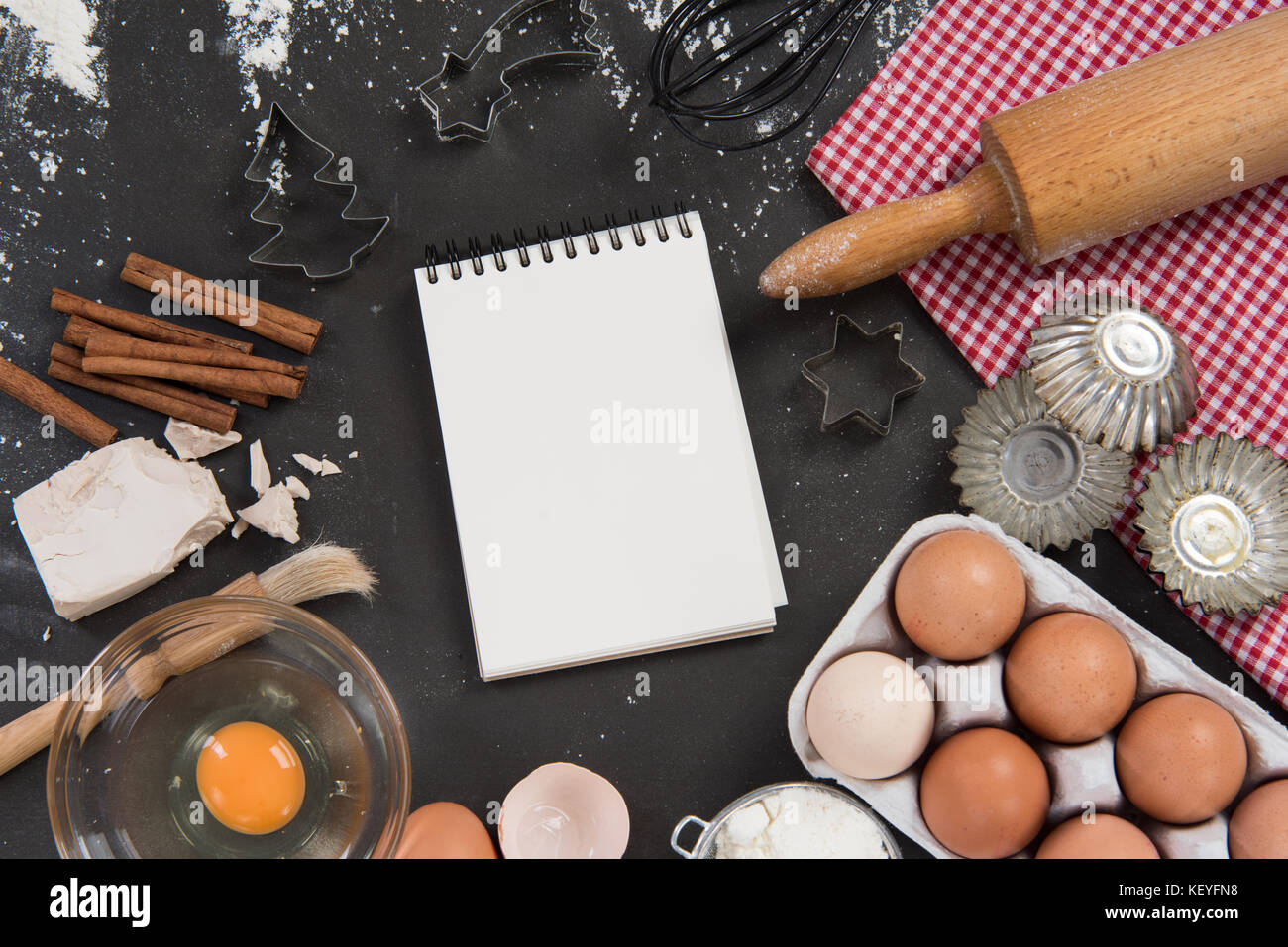 Baking recipe mockup food frame Stock Photo - Alamy