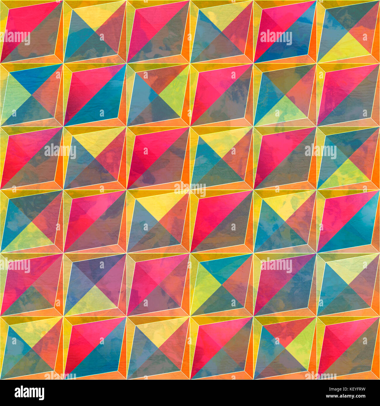Trendy colorful vintage abstract triangle seamless pattern background ...