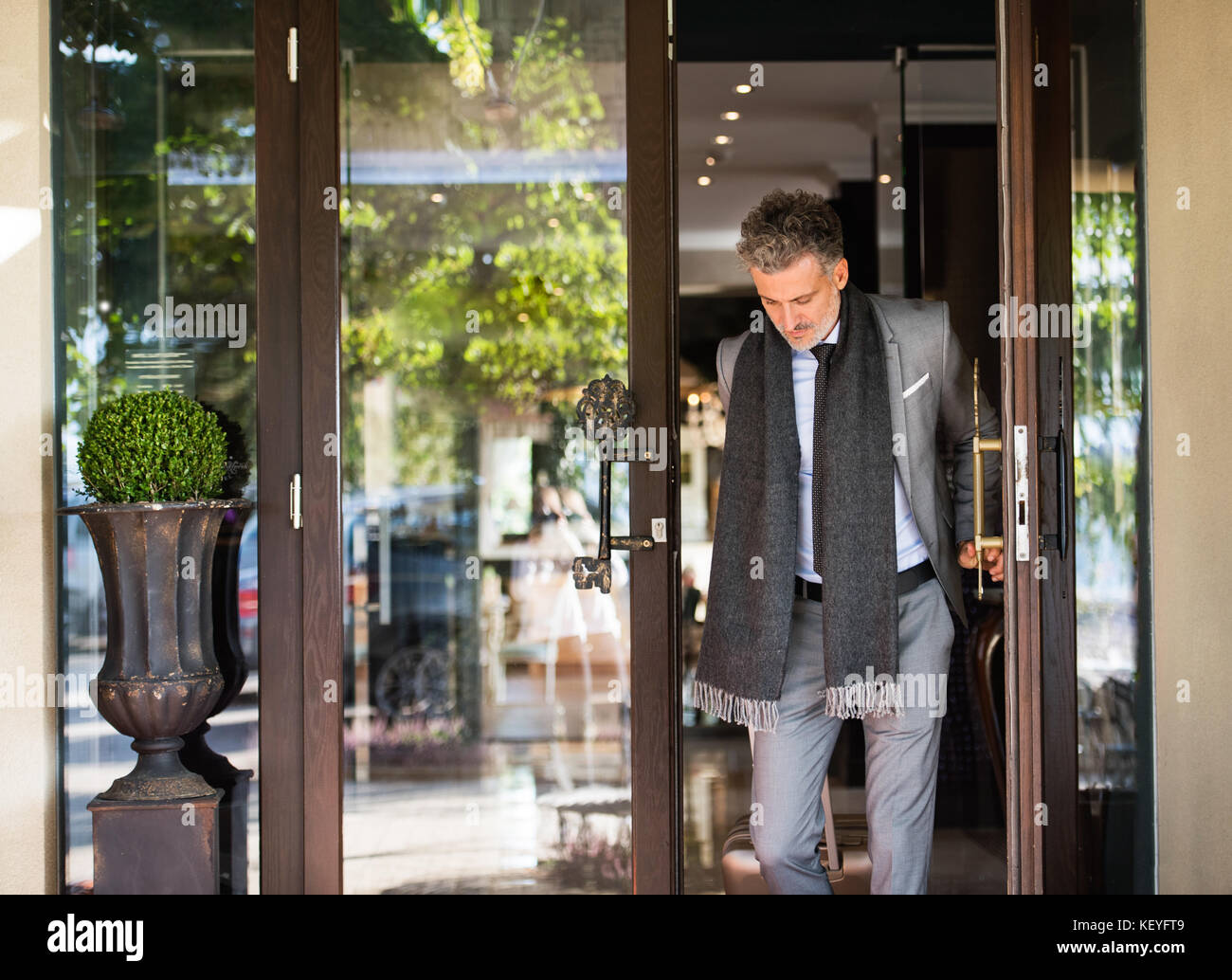 Man Walking Through Door Stock Photos Man Walking Through