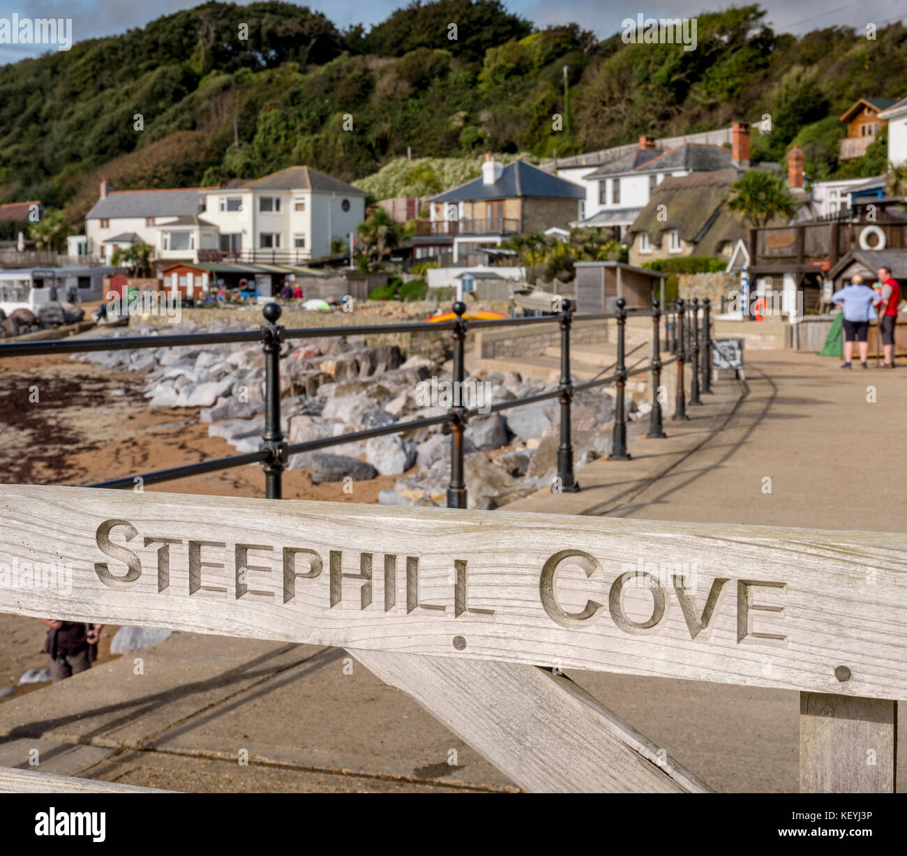 Steephill Cove on the Isle of Wight near Ventnor. The cove can only be reached on foot by visitors. Stock Photo
