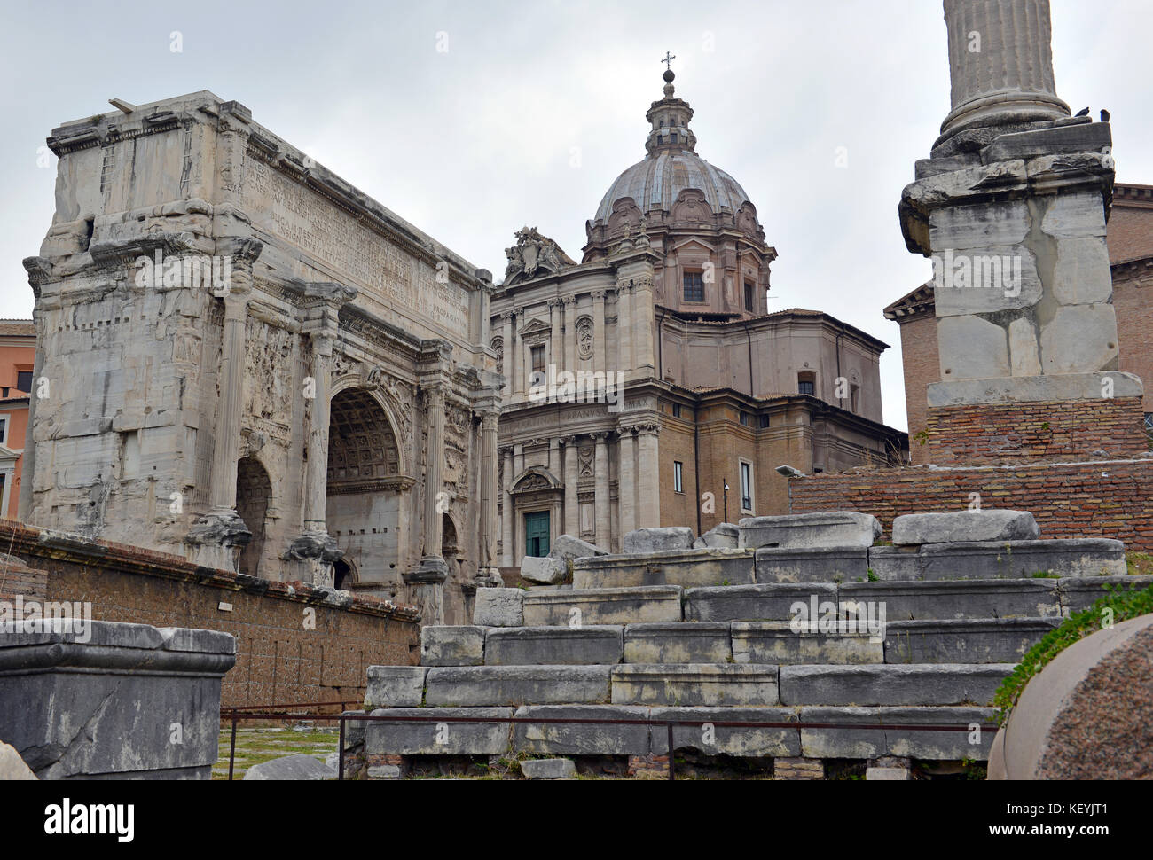 The ruins and remains of the Roman Forum in Rome Italy Stock Photo - Alamy