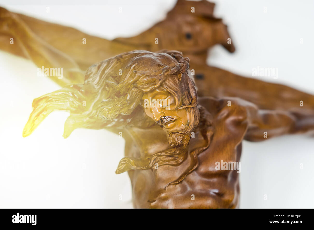 Wooden Jesus on a cross, christian concept Stock Photo Alamy