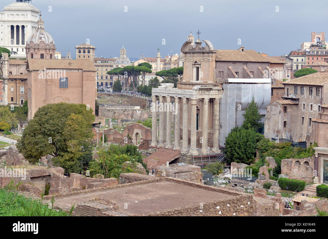 The ruins and remains of the Roman Forum in Rome Italy Stock Photo - Alamy