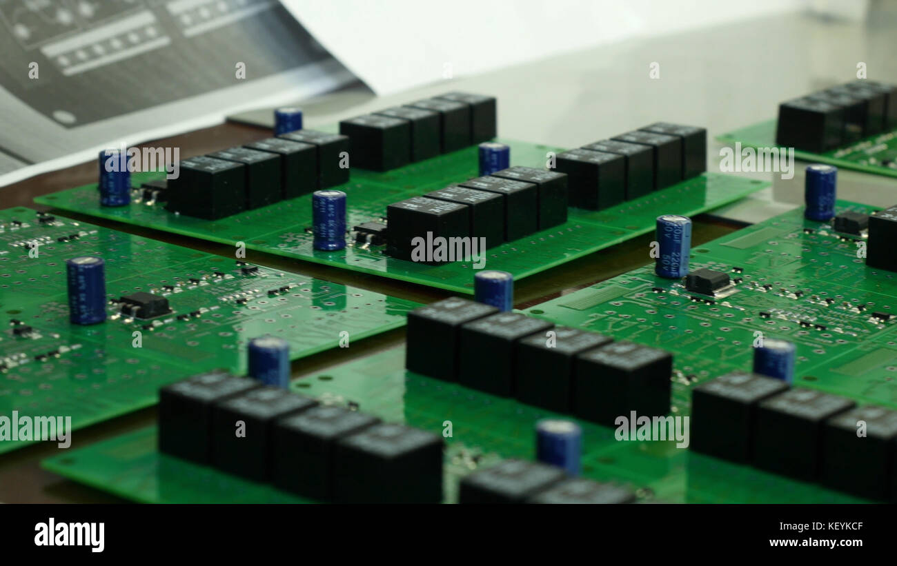 Detail of integrated circuit board with chip. Integrated Circuit Board