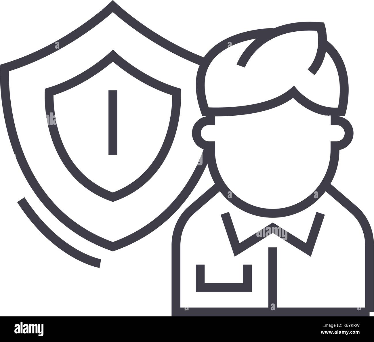 business insurance linear icon, sign, symbol, vector on isolated ...