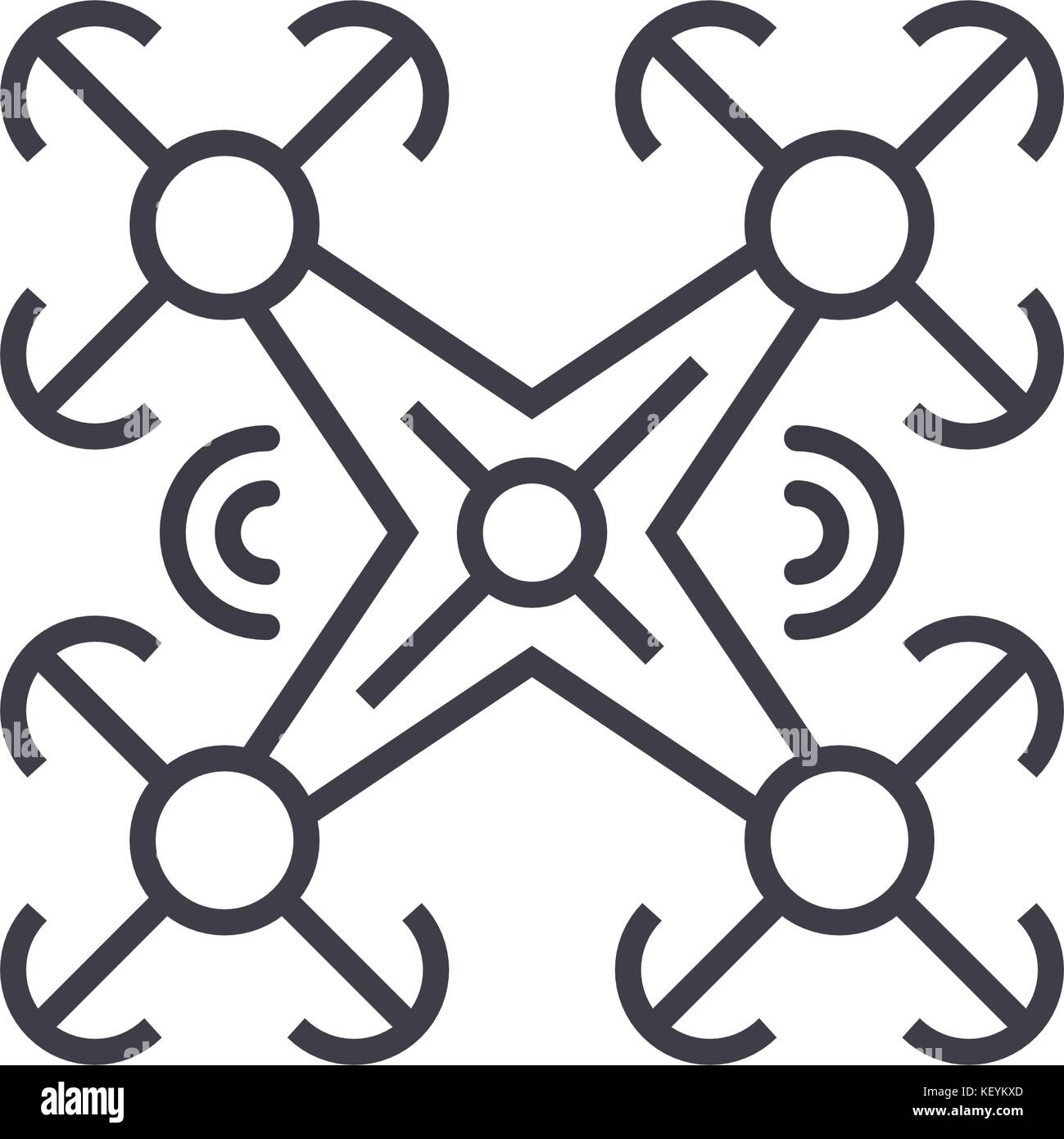copter linear icon, sign, symbol, vector on isolated background Stock ...