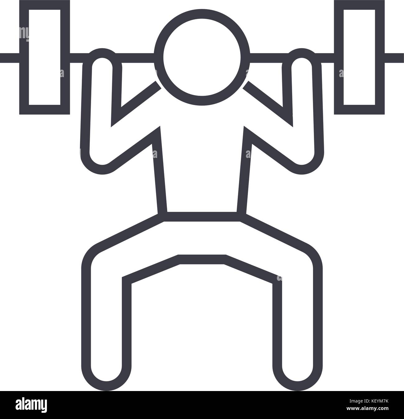 weight lifting man linear icon, sign, symbol, vector on isolated background  Stock Vector Image & Art - Alamy