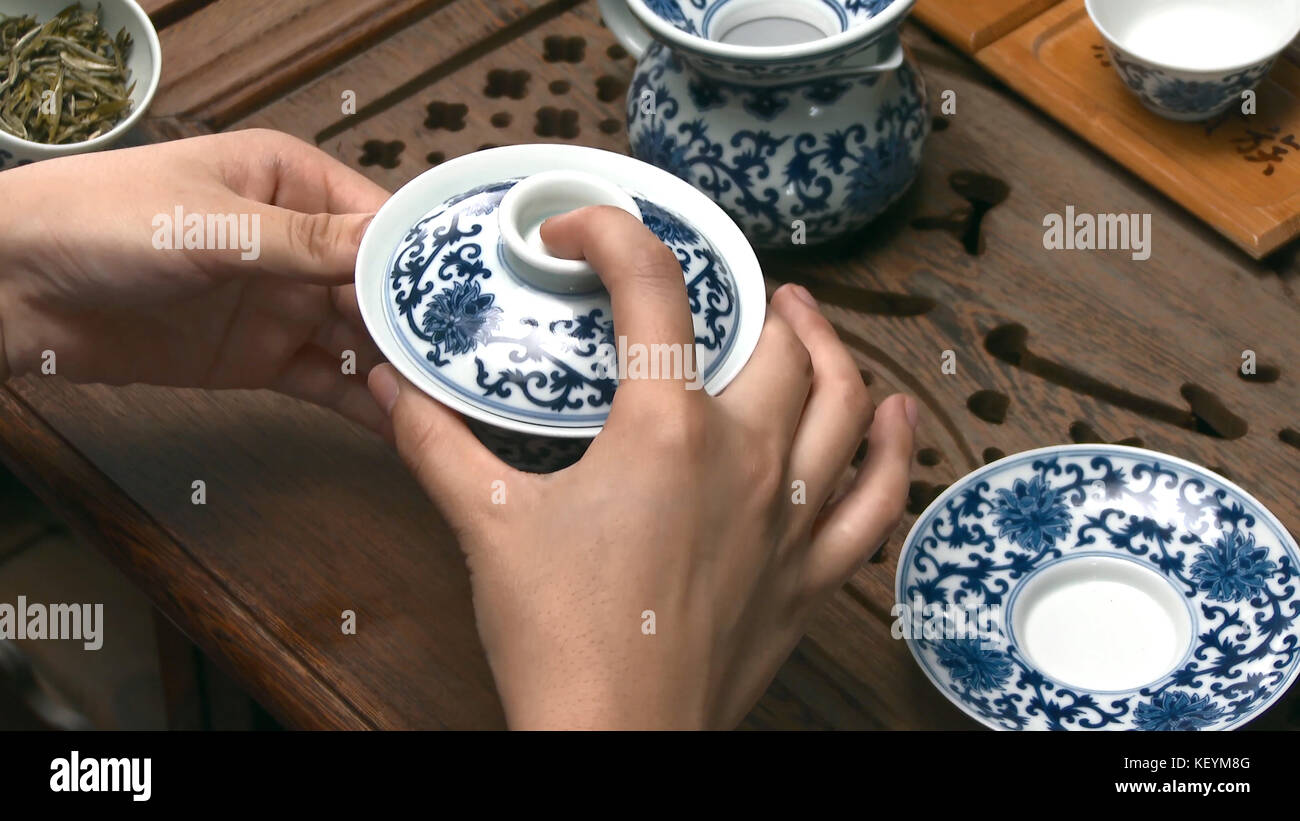 Chinese tea ceremony is performed by tea master. Chinese tea ceremony ...