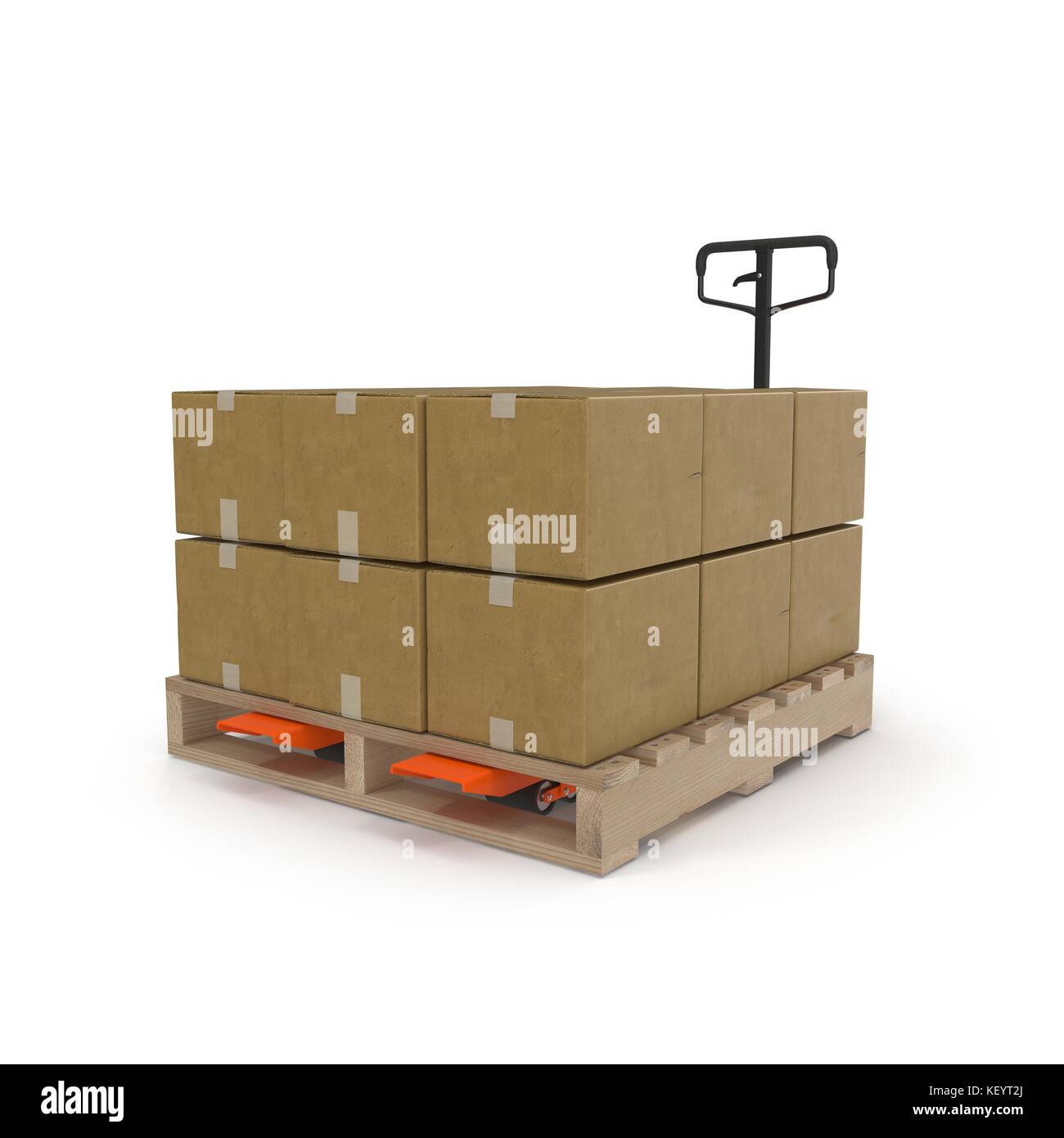 Cardboard boxes on pallets isolated hires stock photography and images
