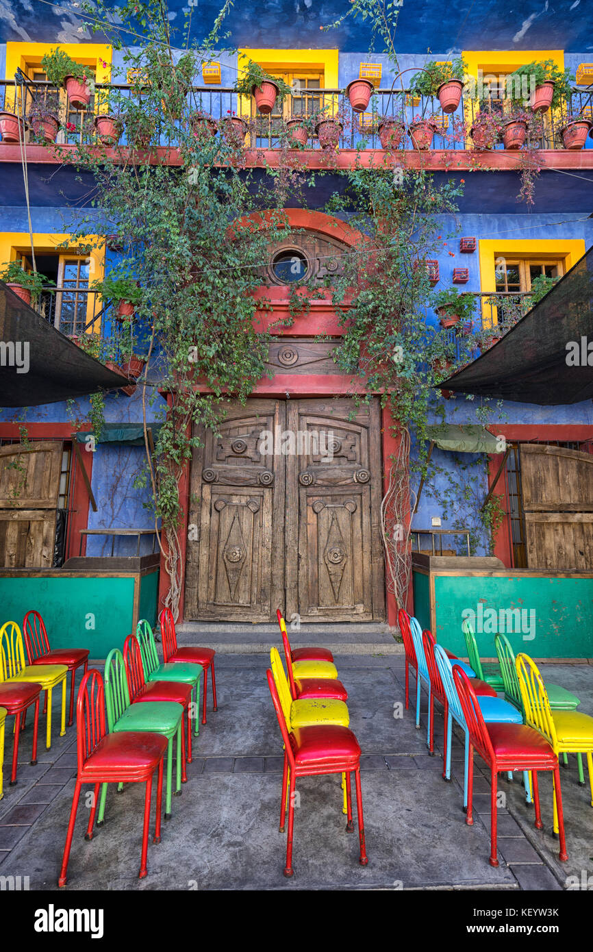 January 16, 2016 Monterrey, Mexico colourful colonial architecture and