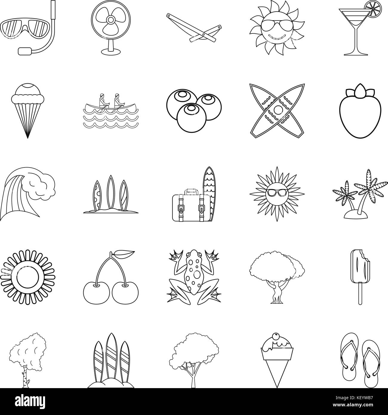 Summer season icons set, outline style Stock Vector Image & Art - Alamy