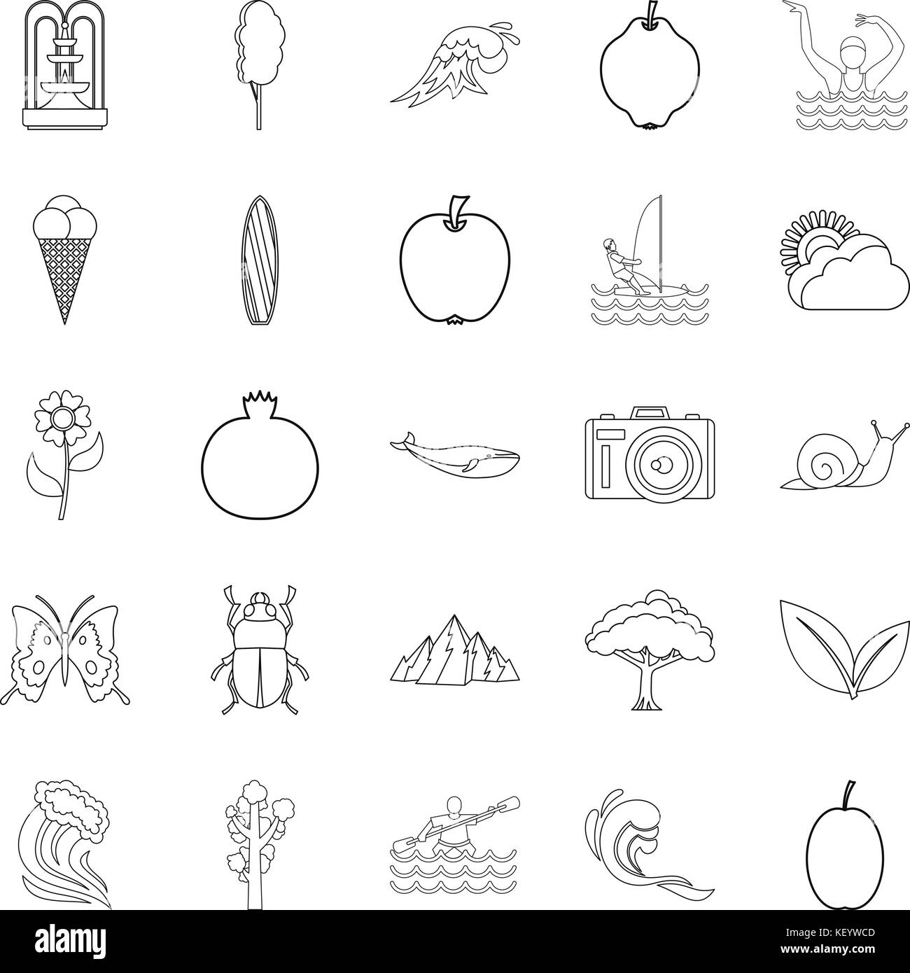 Summer rest icons set, outline style Stock Vector Image & Art - Alamy