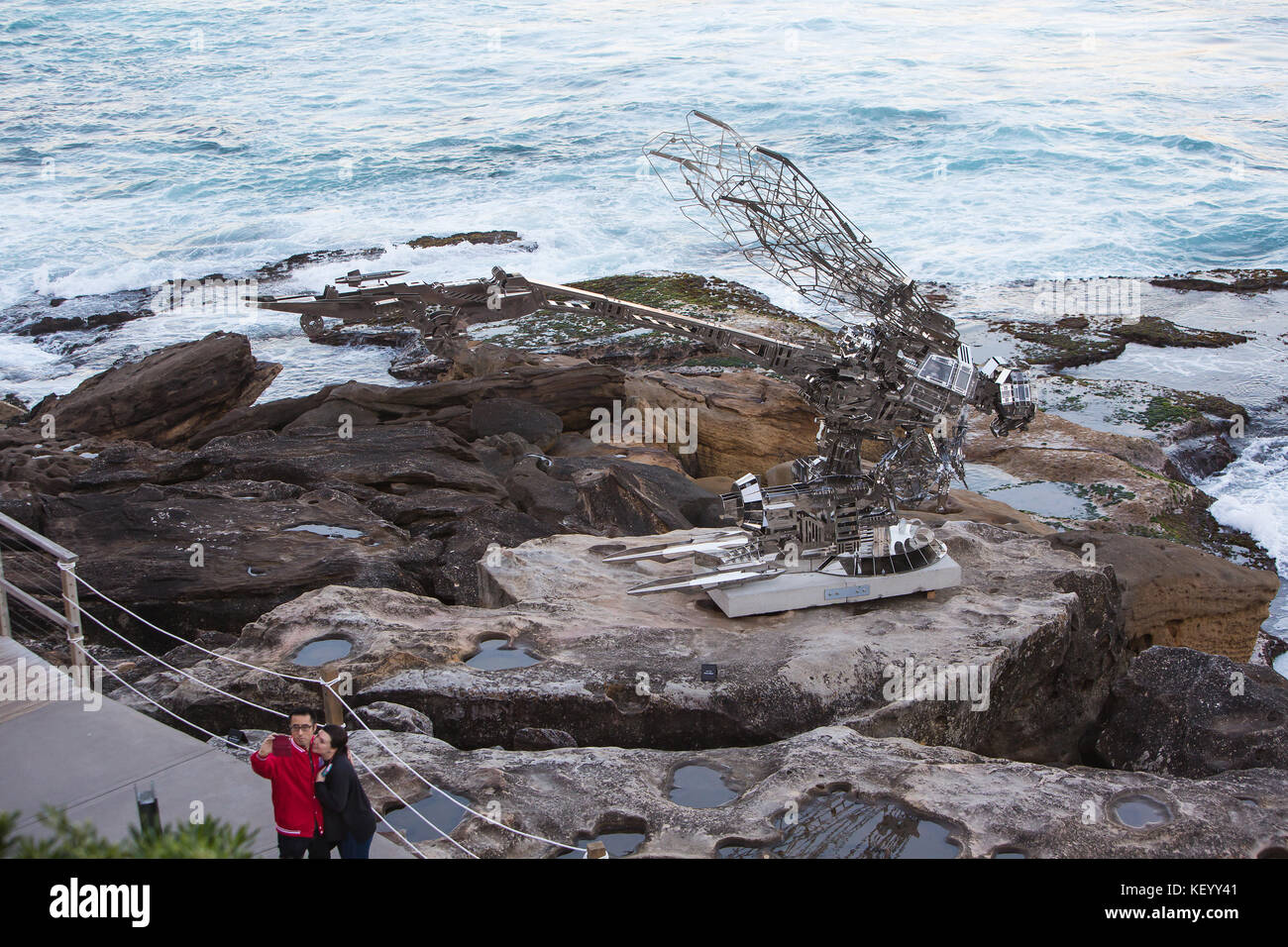 Sculpture by the Sea, Bondi Beach to Tamarama Beach, Sydney, Australia. This coastal walk starts at Bondi Beach and is the worlds largest free to the  Stock Photo