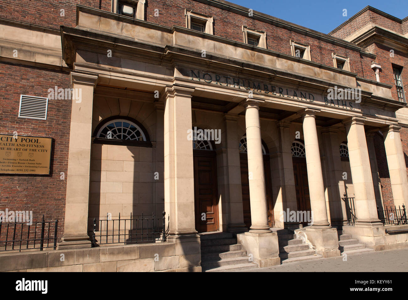 The facade of the Newcastle City Pool and Turkish Baths in Newcastle
