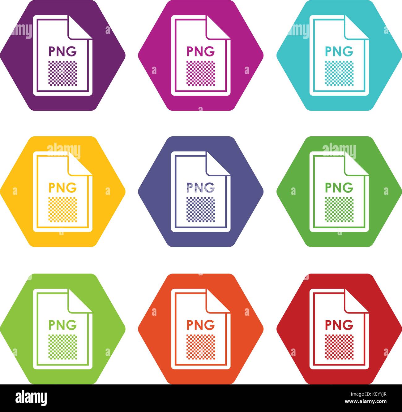 File PNG icon set color hexahedron Stock Vector Image & Art - Alamy