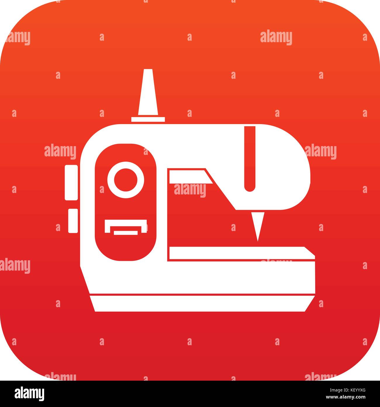 Sewing machine icon digital red Stock Vector Image & Art - Alamy