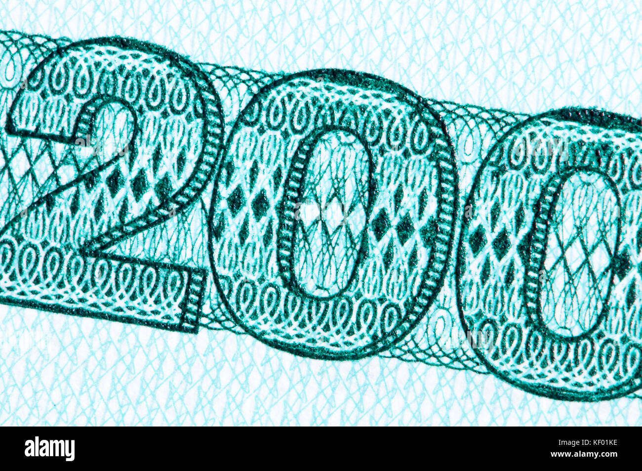 Detail from a Brazilian banknote showing the number 200 Stock Photo