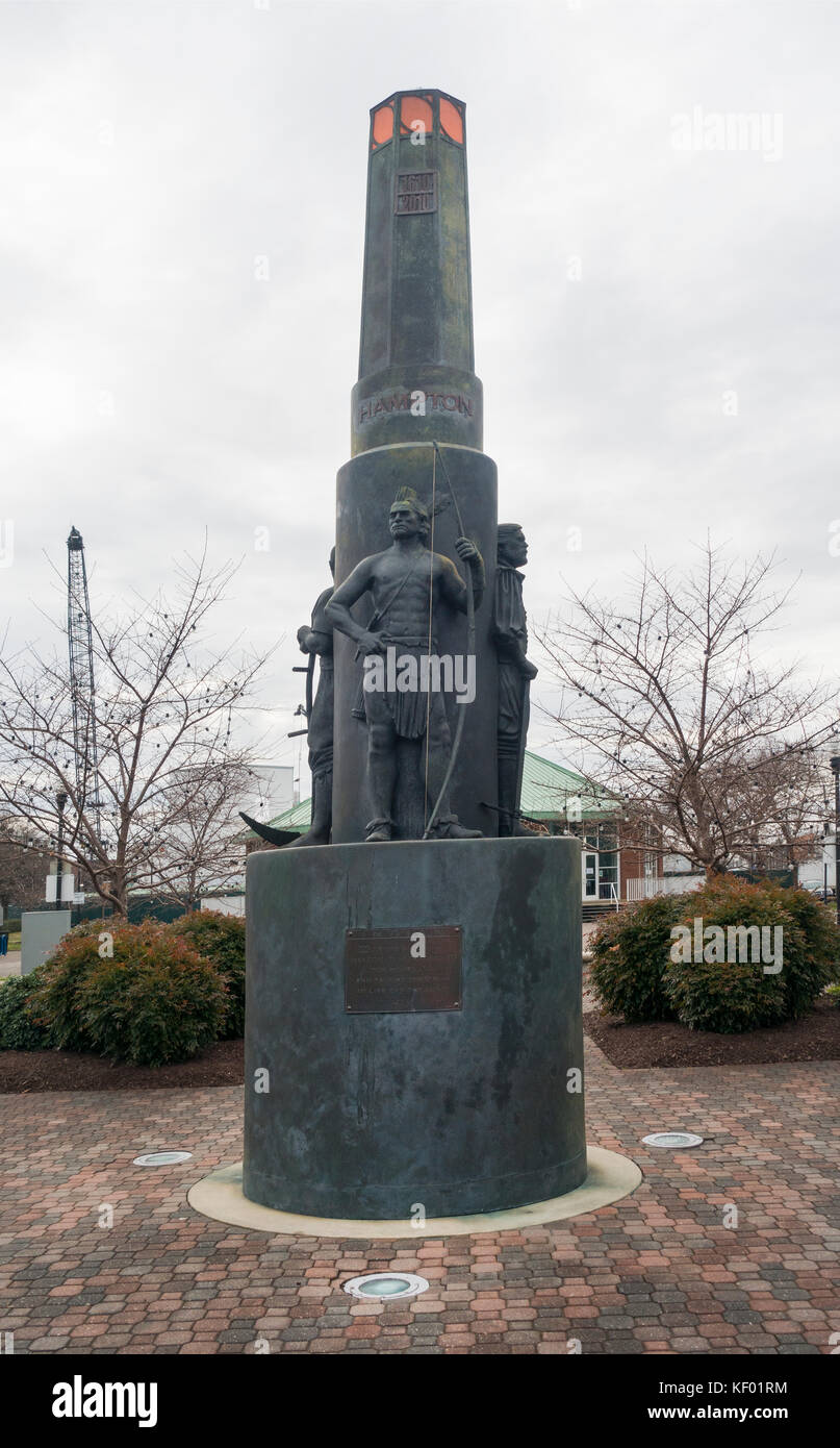 Settlers statue Hampton Virginia Stock Photo Alamy