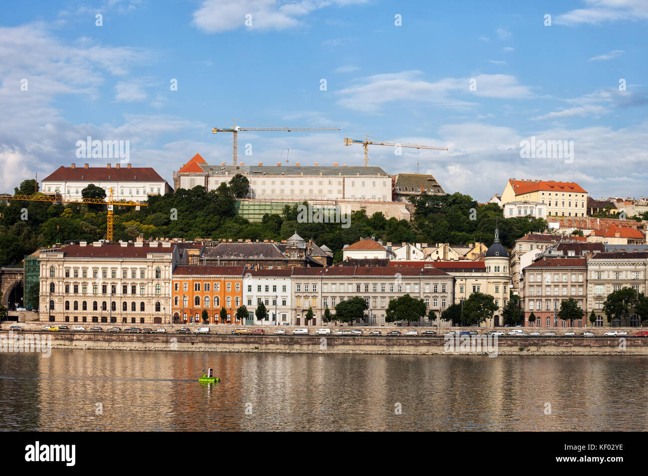 Hungary, Budapest, Buda side city skyline with historic buildings at ...