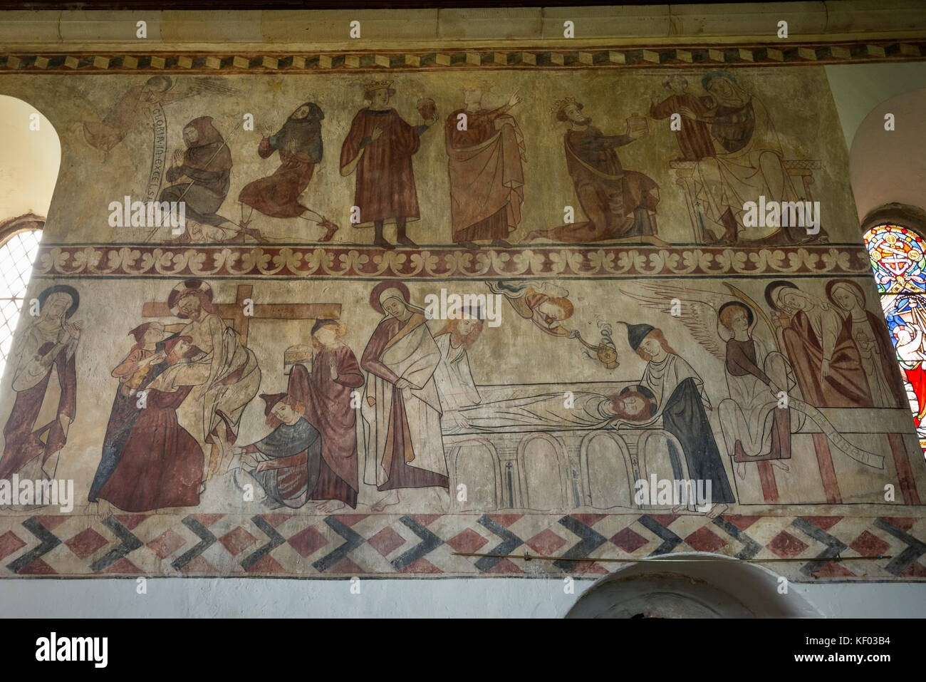 The interior of St Agatha's church at Easby Abbey near Richmond, North Yorkshire, England. Stock Photo