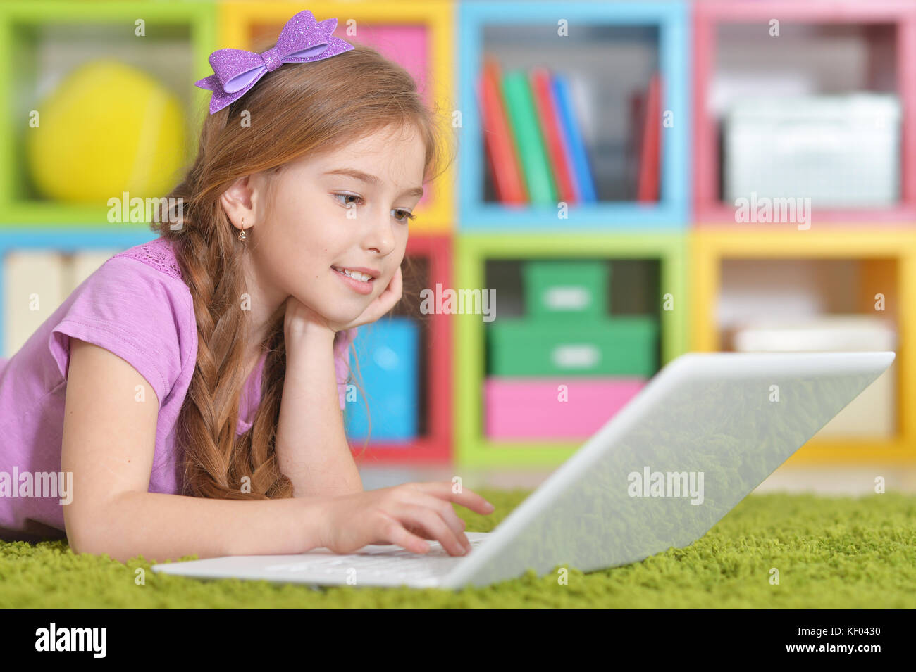 girl using modern laptop Stock Photo - Alamy