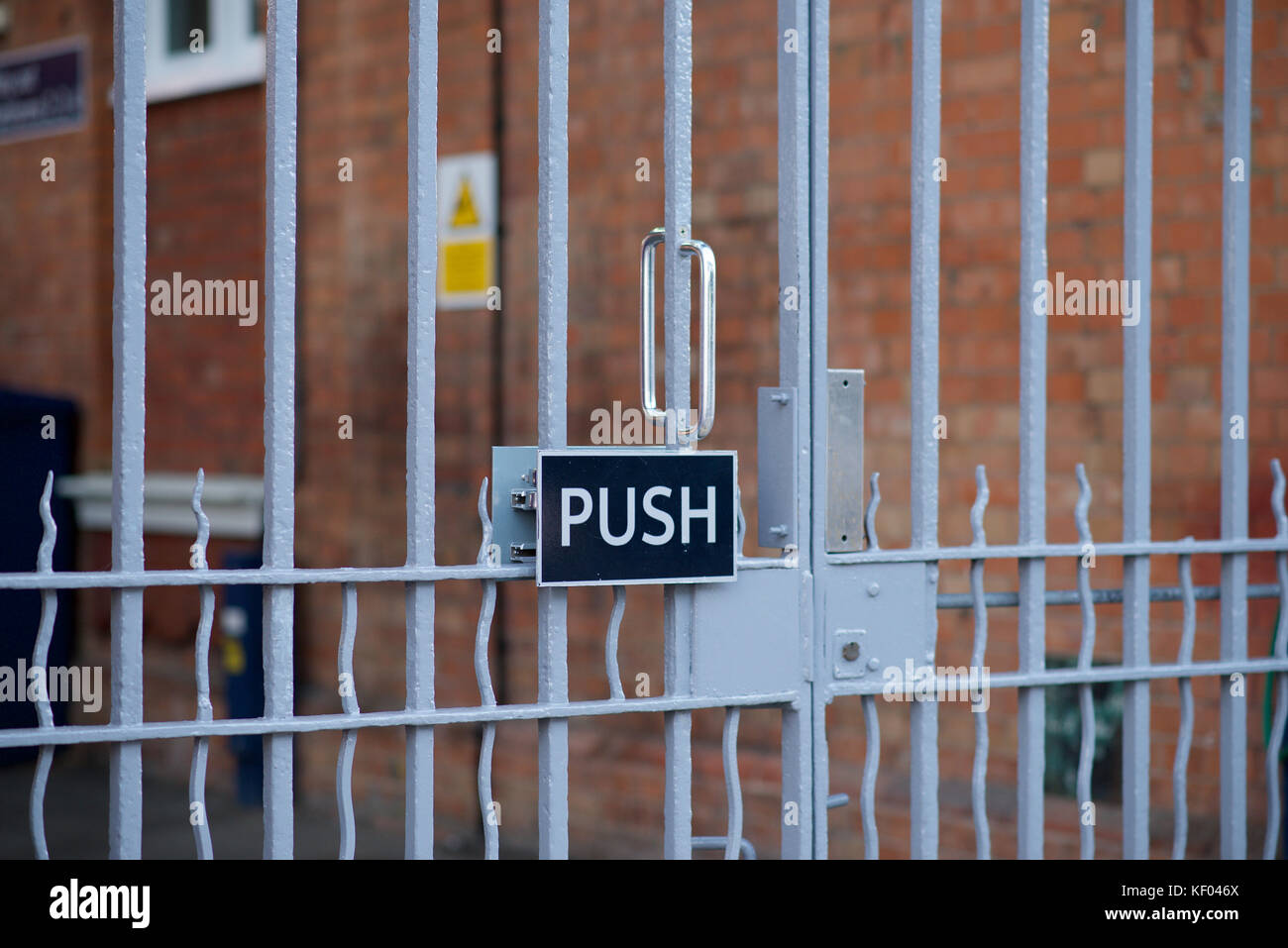 Ornate meatl gate at Bournemouth railway station in Dorset, England
