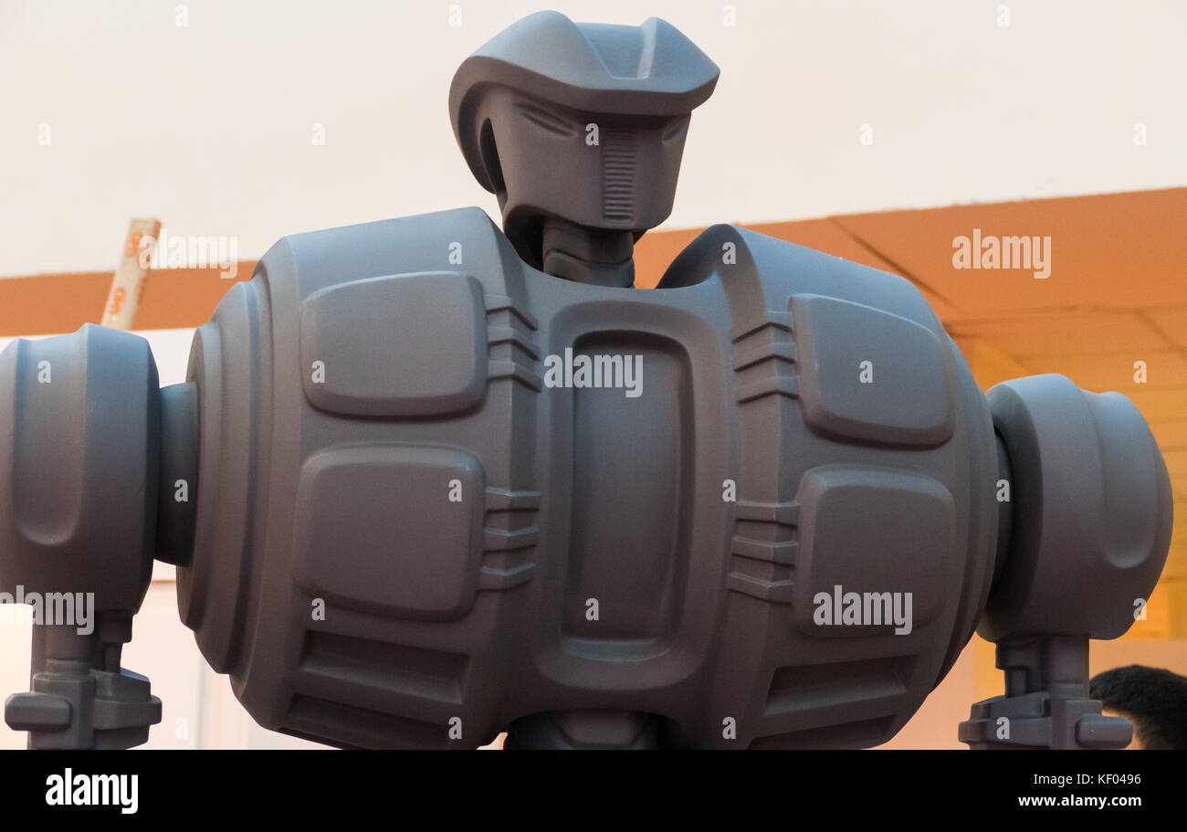 robot metal, head shoulders Stock Photo