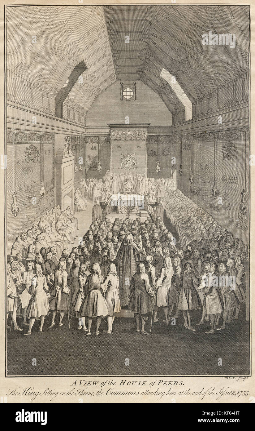 House of Lords, Westminster, London. ‘A view of the House of Peers