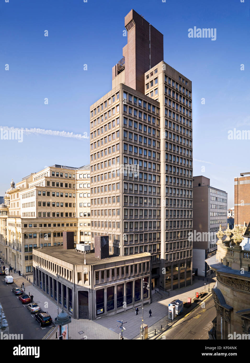 Nat West Tower, 103 Colmore Row, Birmingham, West Midlands. General view of the former National Westminster House . Brutalist architecture designed by Stock Photo