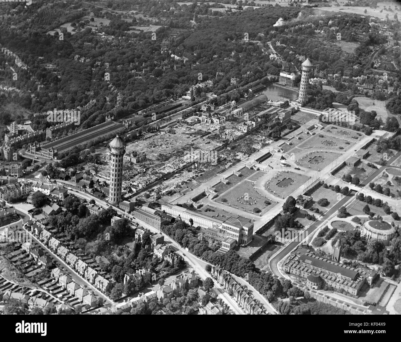 Crystal Palace, Sydenham, London. A catastrophic fire destroyed most of