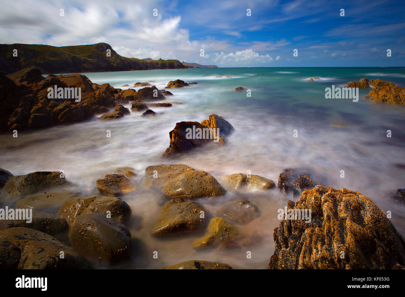 Traeth Llyfyn beach, Pembrokeshire Stock Photo