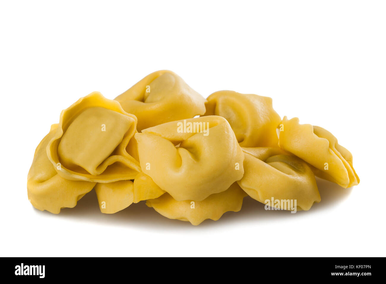 Italian traditional tortellini pasta isolated on white background. Stock Photo