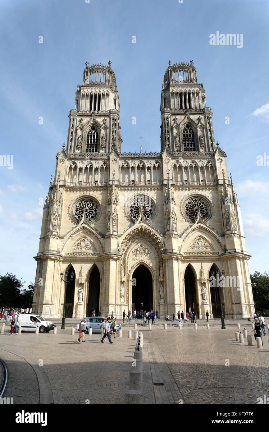 Cathedral Sainte-Croix, Roman Catholic cathedral in Orléans (Loiret, Centre, Val de Loire, France). Stock Photo