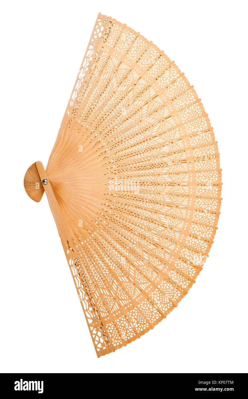 Open fan isolated on white Stock Photo