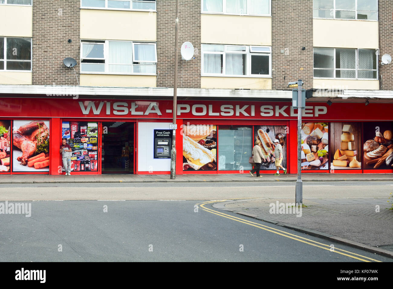 Polish supermarket Wilsa-Polski Skdep - in Bedford town centre in England Stock Photo