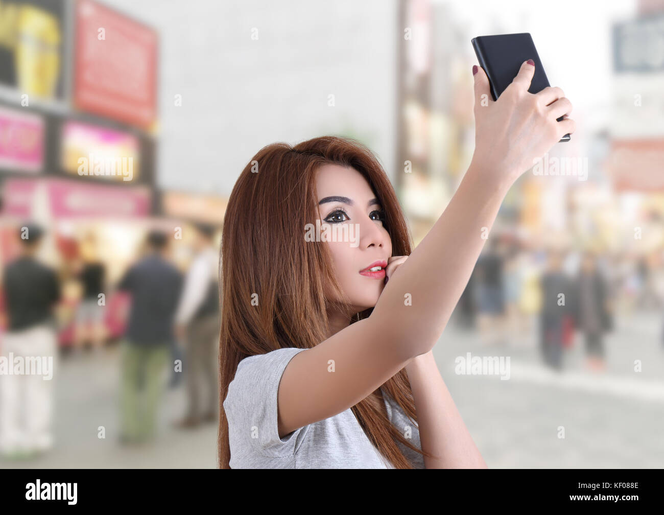 Girl Blue Dress Selfie Pose Holding Stock Vector (Royalty Free) 1375982642  | Shutterstock