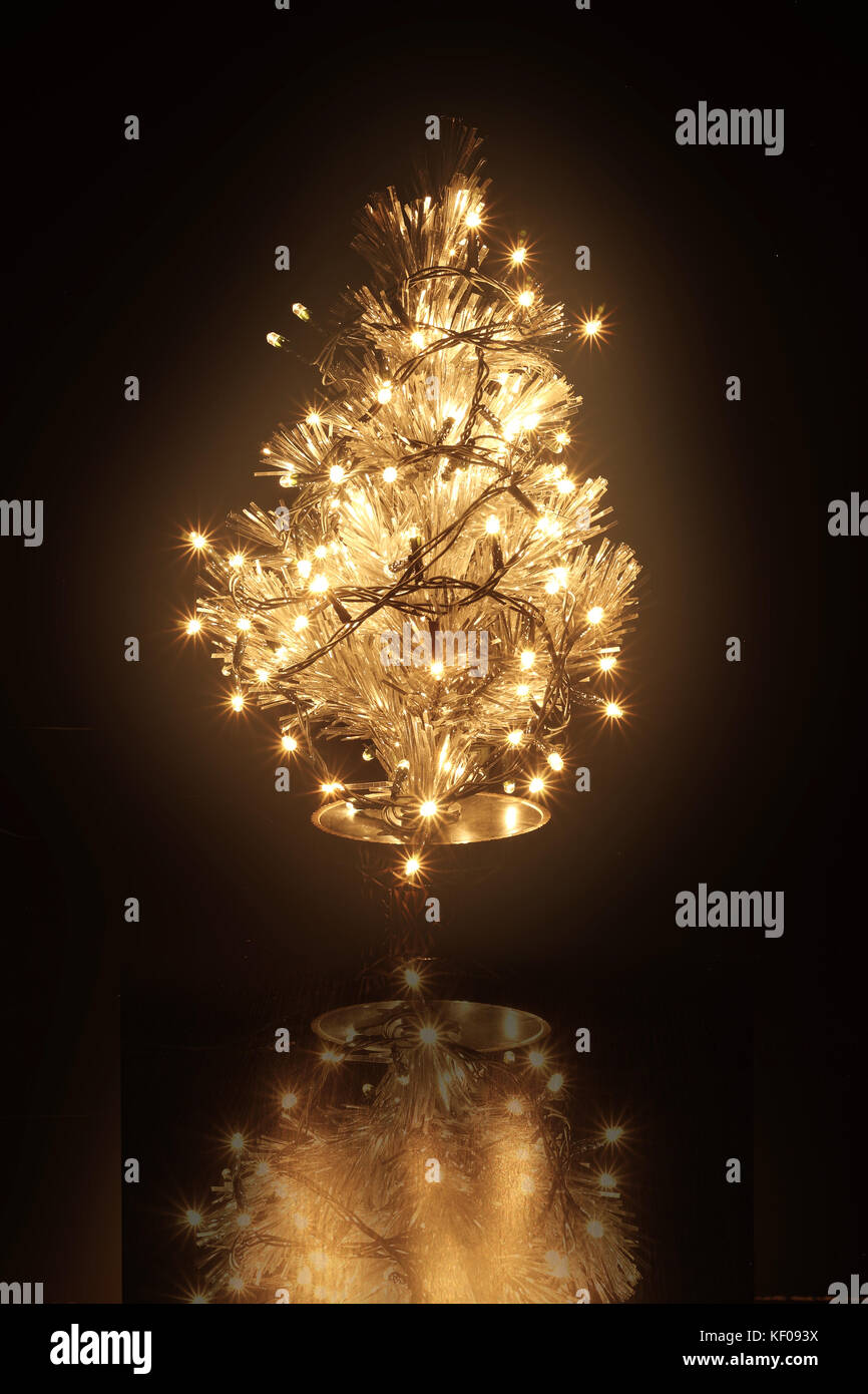 Christmas Tree on Black Background Stock Photo - Alamy