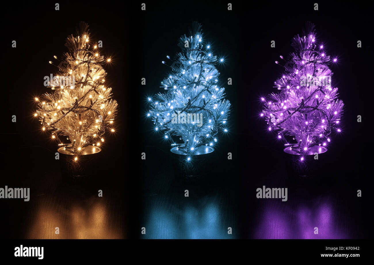 Christmas Trees on Black Background Stock Photo - Alamy
