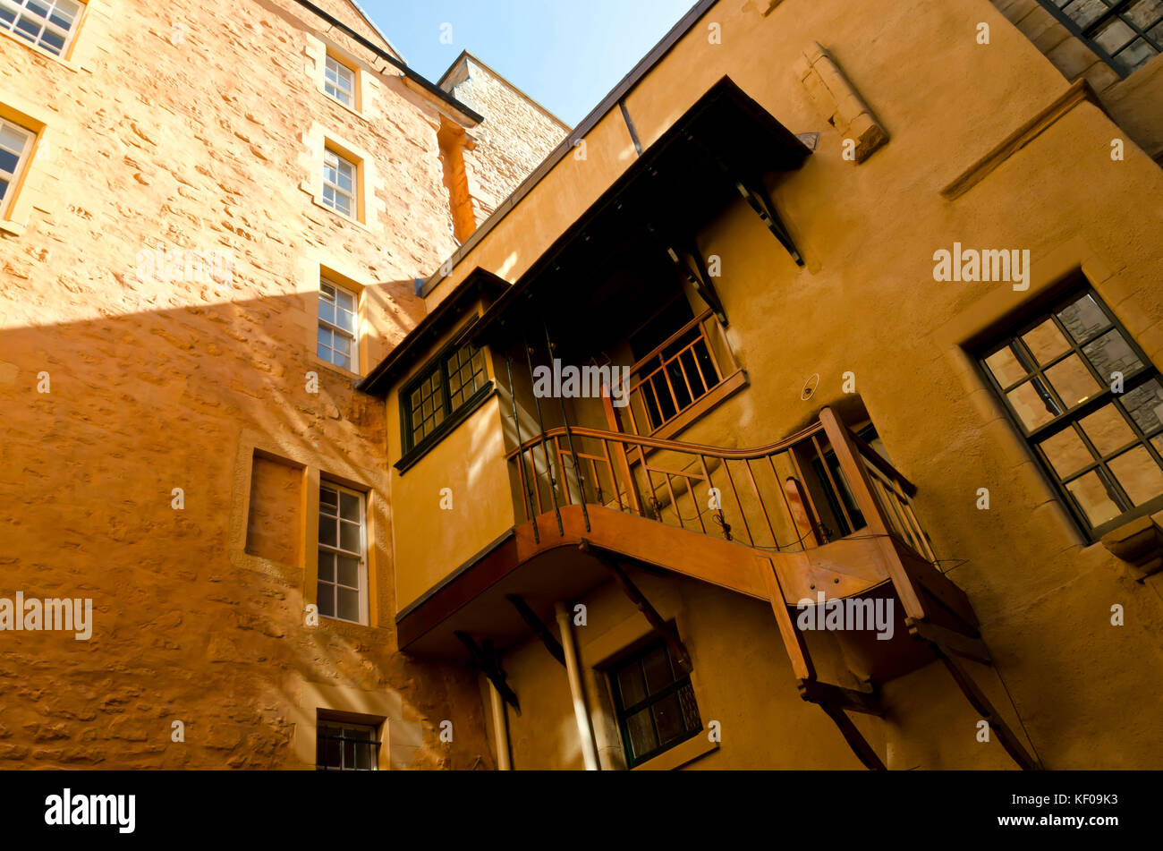 Recently renovated tenement flats in Edinburgh's Old Town, Scotland Stock Photo