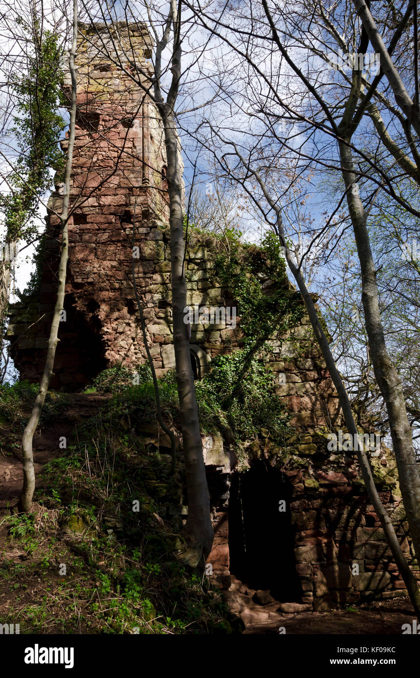 Part of the ruins of Yester Castle near Gifford in East Lothian, Scotland Stock Photo