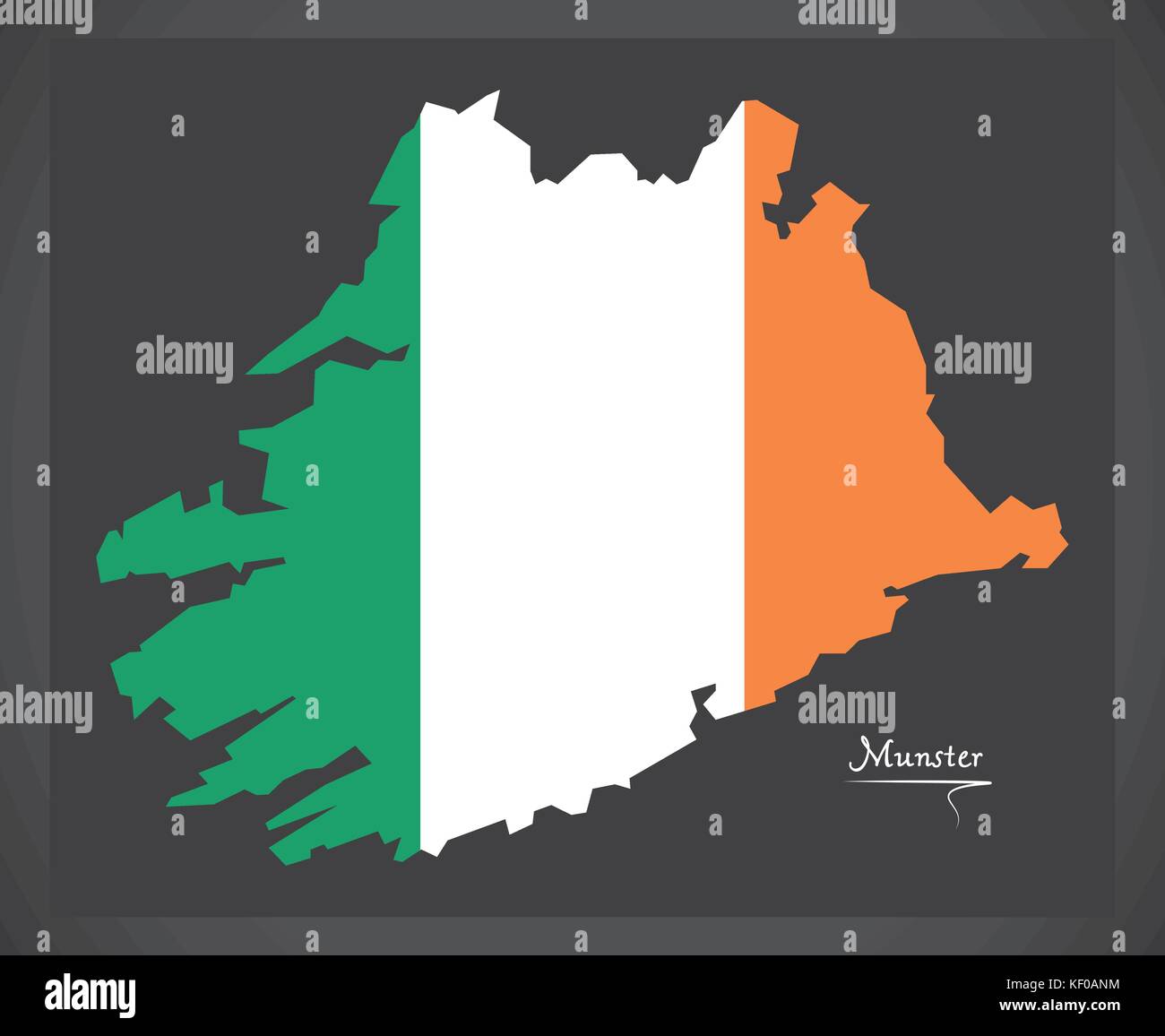 Munster map of Ireland with Irish national flag illustration Stock Vector Image & Art Alamy