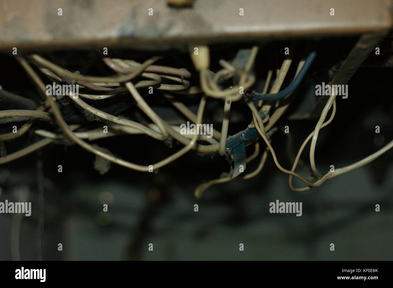 abstract figure formed by electrical wires Stock Photo