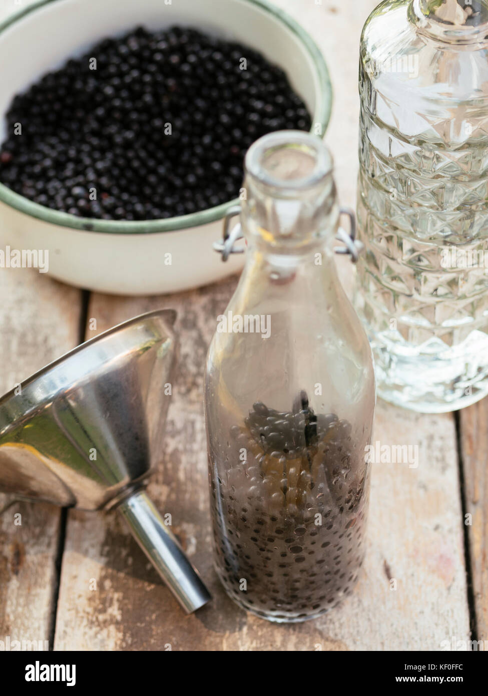 Preparing Elderberry Vodka Stock Photo Alamy