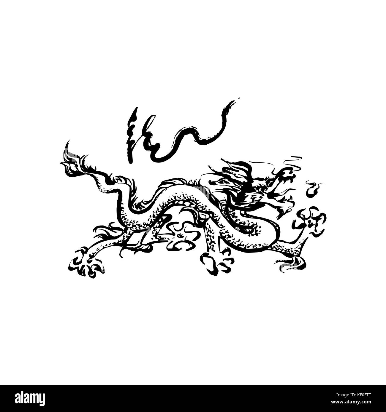 Chinese dragon tattoo Stock Photo