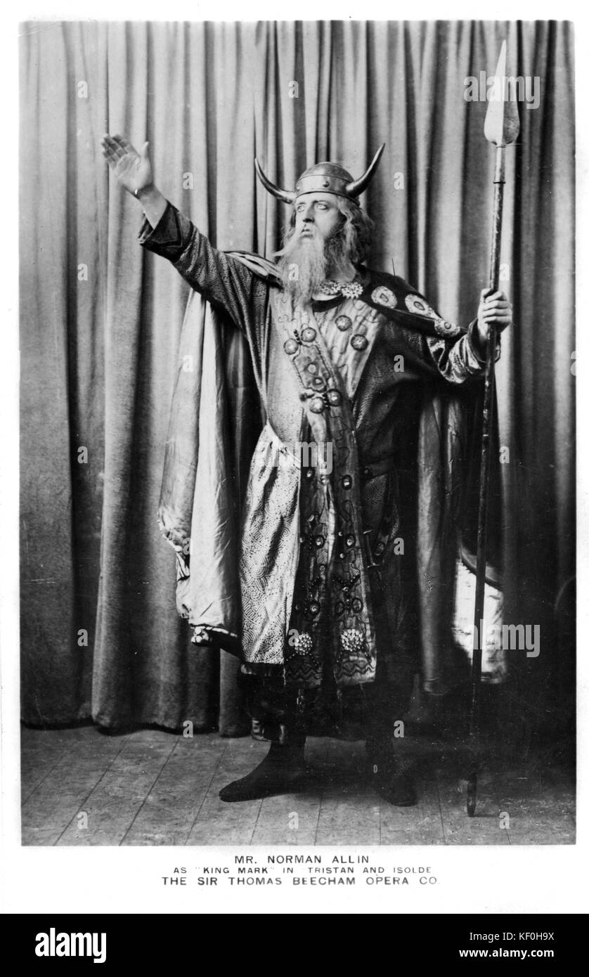 Norman Allin as King Mark in 'Tristan and Isolde' by Richard Wagner.  Opera singer in the Thomas Beecham production.  RW  German composer & author, 22 May 1813 - 13 February 1883. NA 19 November 1884 - 27 October 1973 Stock Photo