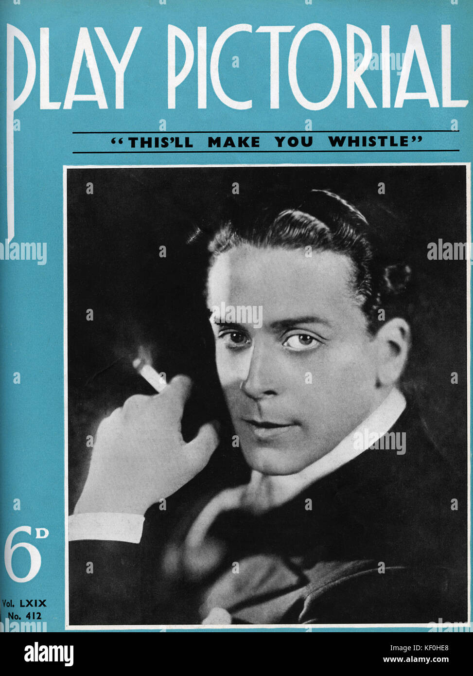 Jack Buchanan in 'This'll Make You Whistle' at the Palace Theatre, 1936.  Cover of 'Play Pictorial'. JB, English actor, singer, producer and director, 2 April 1891 – 20 October 1957. Stock Photo