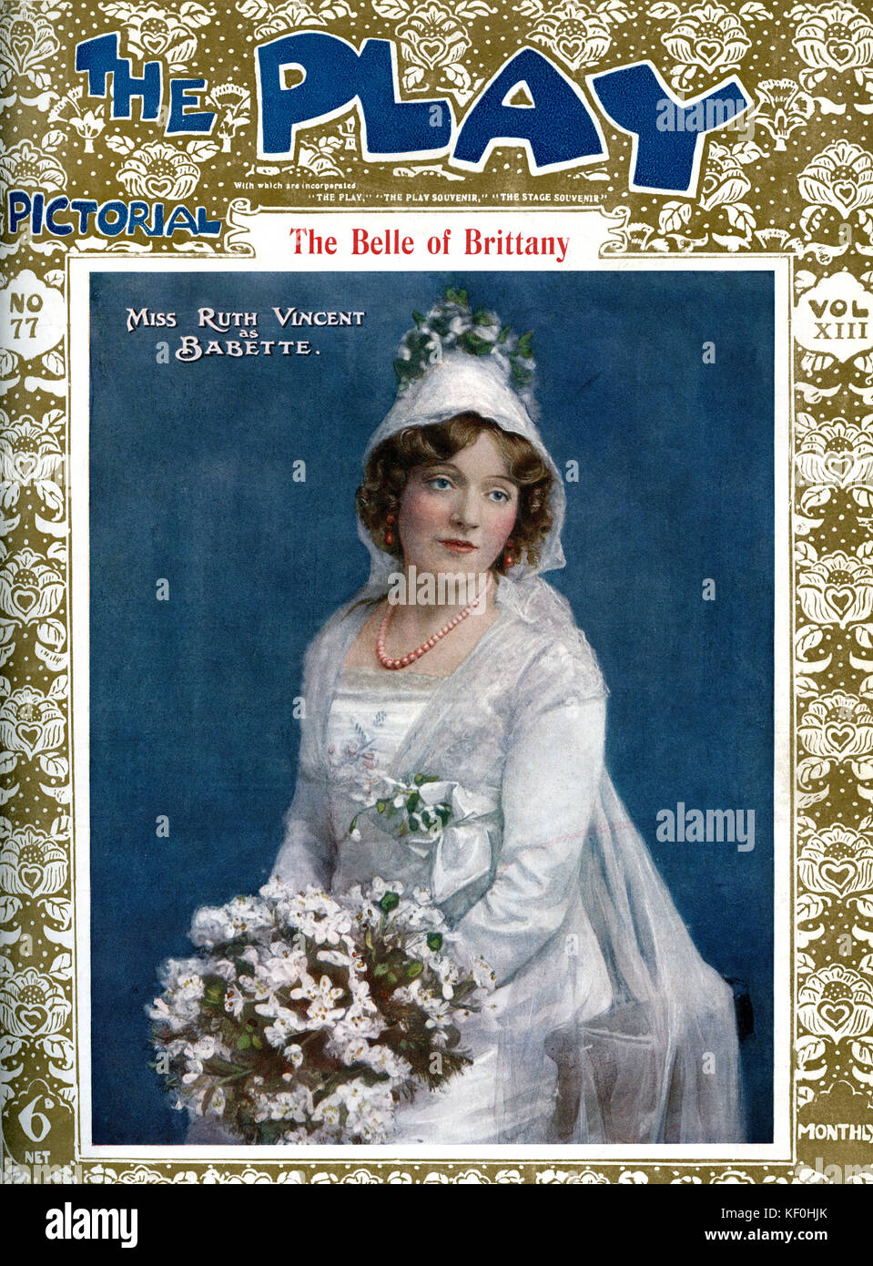 'The Belle of Brittany' by Leedham Bantock and P. J. Barrow, with Ruth Vincent as Babette. London theatre. Cover of Play Pictorial, 1908. RV, 22 March 1877 – 4 July 1955. Stock Photo