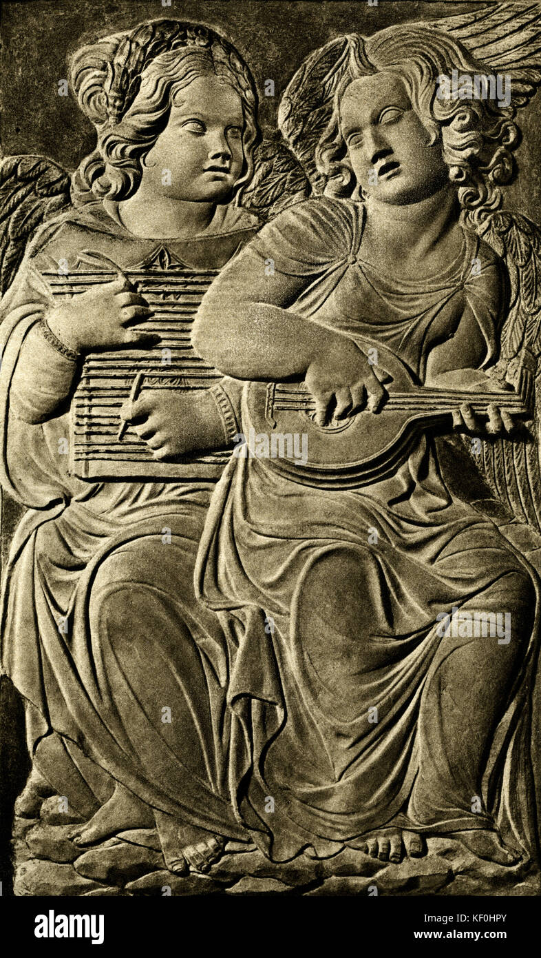 'Angeli musicanti' by Agostini di Duccio, circa 1460. Relief sculpture