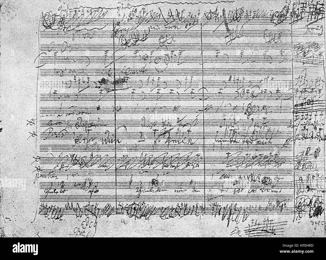 'Leonore' by Ludgwig van Beethoven.  Handwritten score  of the opera 'Fidelio, originally entitled 'Leonore', 1805.  LvB German composer 17 December 1770 - 26 March 1827 Stock Photo