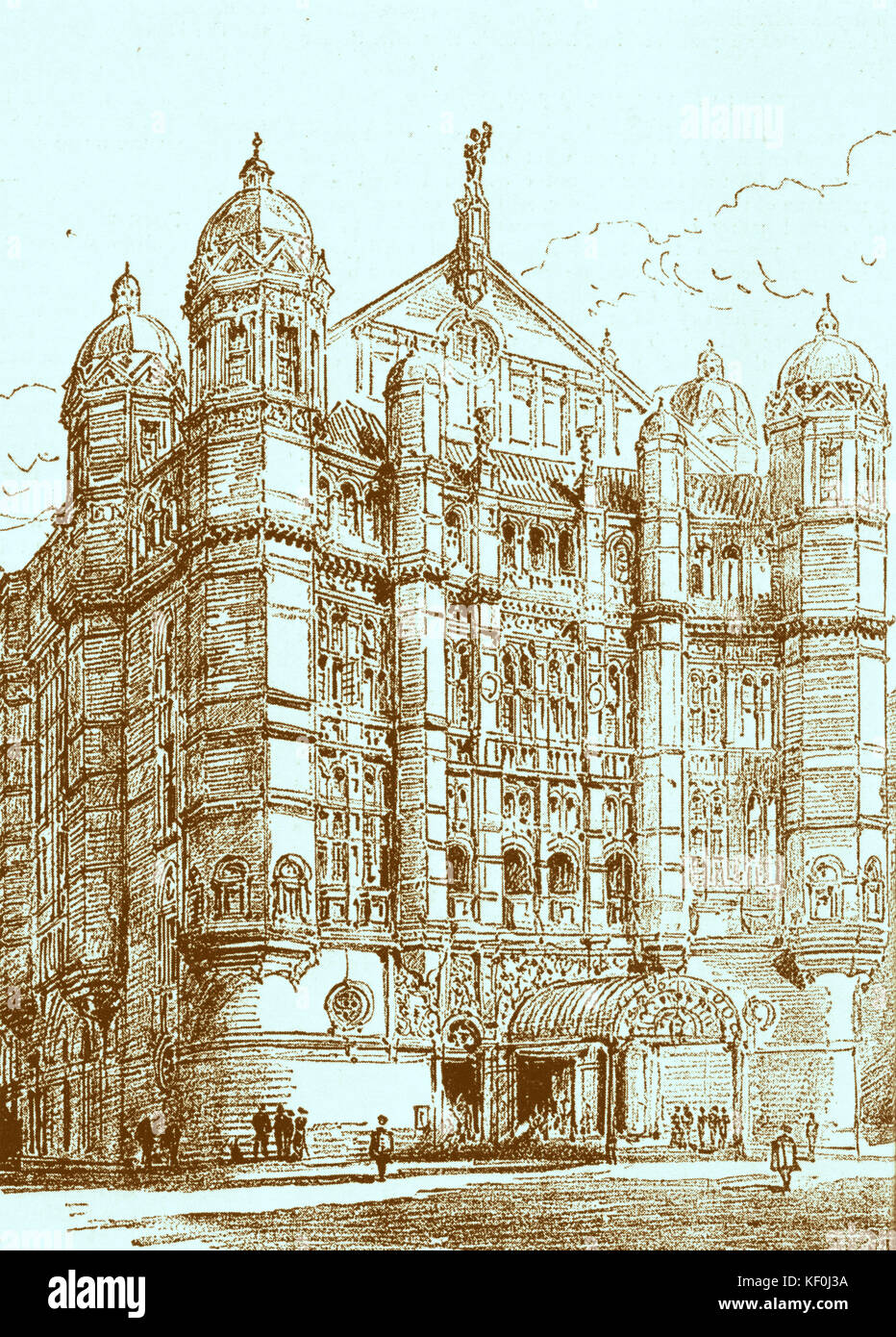 Royal English Opera House, (now the Palace Theatre), 1891. Artist's impression. Tinted version. Stock Photo
